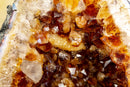 Pair of Large Citrine Cathedral Geodes with Deep Orange Citrine Druzy collective