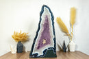 Tall 27 In Blue Lace Agate Geode Cathedral with Lavender Amethyst Druzy collective