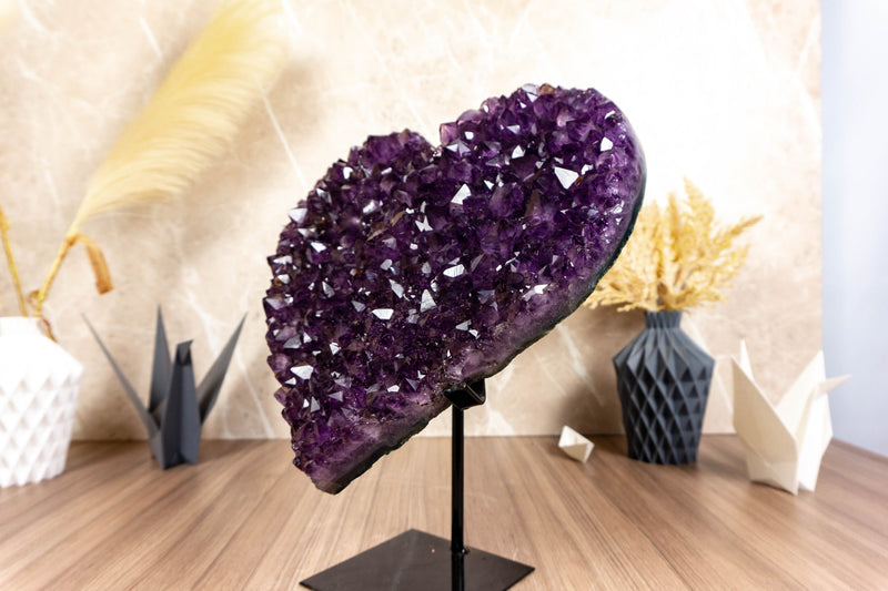 X Large Amethyst Heart with Grape Jelly Purple Amethyst Druzy collective