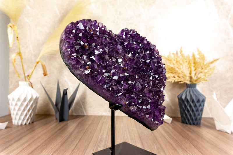 X Large Amethyst Heart with Grape Jelly Purple Amethyst Druzy collective