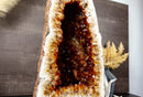 Deep Orange Citrine Crystal Geode with Golden Coated Back i_did