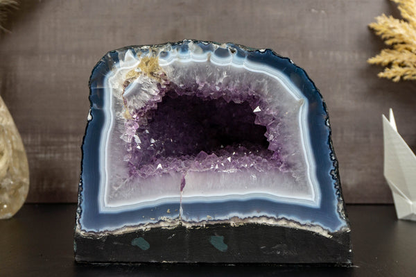 Banded Agate Amethyst Geode Cave with Lavender Amethyst collective