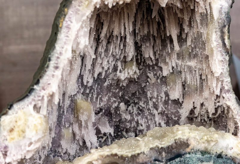 Ultra Rare Stalactite Formed Amethyst Geode with Sugar Coated Druzy collective