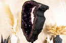 AAA Dark Purple Amethyst Geode on 360 Stand, Double Sided Amethyst Slice collective