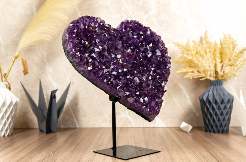 X Large Amethyst Heart with Grape Jelly Purple Amethyst Druzy collective