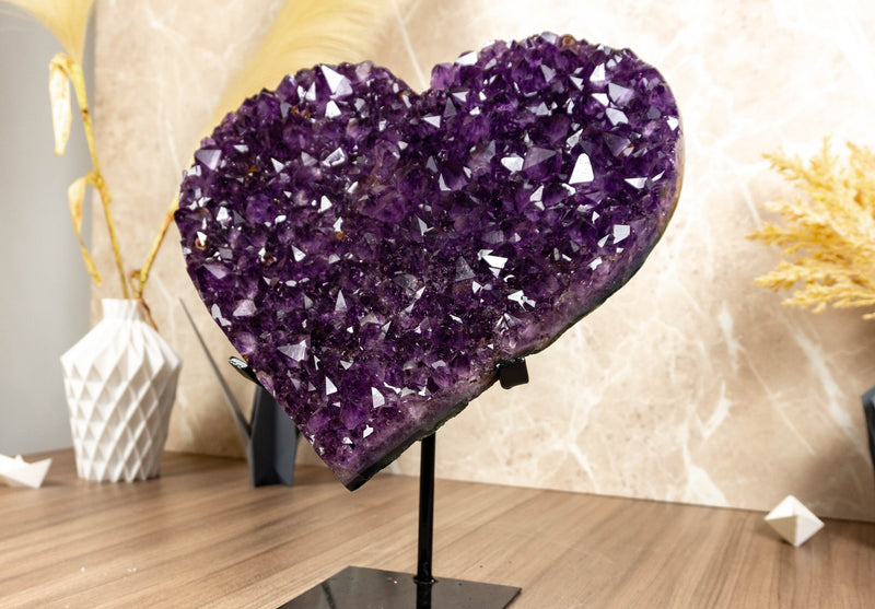 X Large Amethyst Heart with Grape Jelly Purple Amethyst Druzy collective