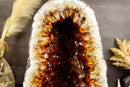 Deep Orange Citrine Crystal Geode with Golden Coated Back i_did