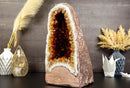 Deep Orange Citrine Crystal Geode with Golden Coated Back i_did
