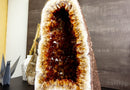 Deep Orange Citrine Crystal Geode with Golden Coated Back i_did