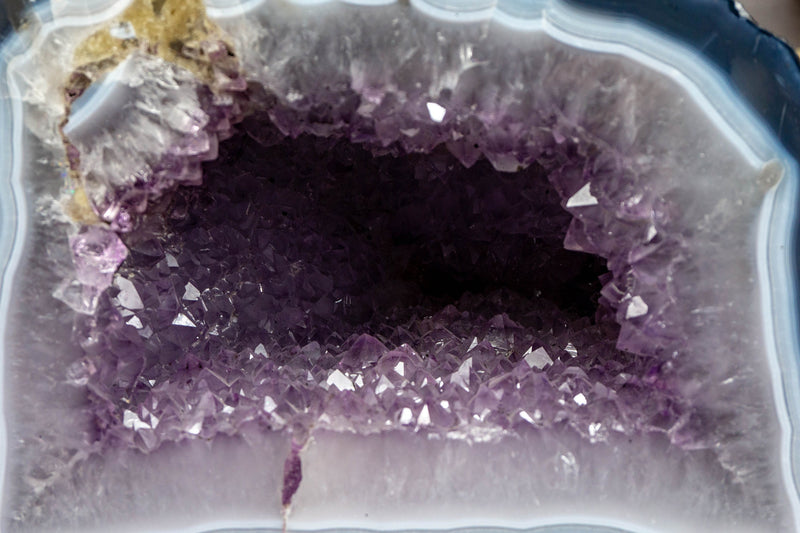 Banded Agate Amethyst Geode Cave with Lavender Amethyst collective