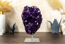 Natural Deep Purple Amethyst Cluster with Large Grape Jelly Amethyst Druzy on Stand, 5.8 Kg - 12.8 lb