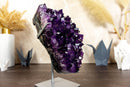 Natural Deep Purple Amethyst Cluster with Large Grape Jelly Amethyst Druzy on Stand, 5.8 Kg - 12.8 lb