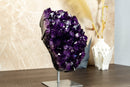 Natural Deep Purple Amethyst Cluster with Large Grape Jelly Amethyst Druzy on Stand, 5.8 Kg - 12.8 lb