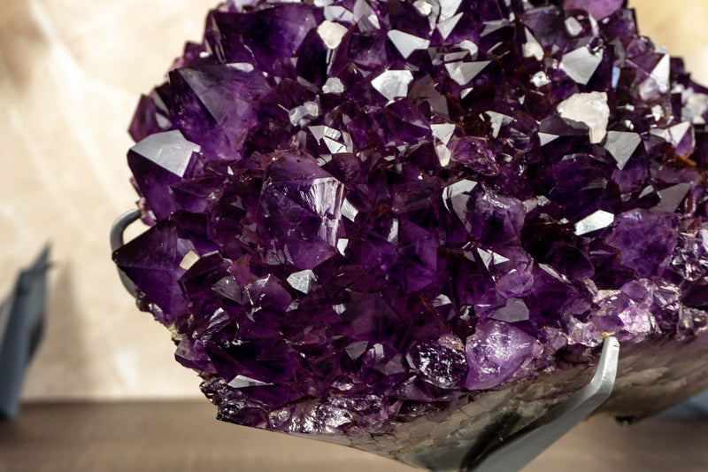 Aaa Amethyst Rosette with Dark Purple Amethyst Druzy and Crystal Calcite