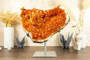 Rare Large Orange Citrine Cluster with Rosette Flowers (Stalactite) on Stand - 15 Kg - 34 lb - E2D Crystals & Minerals