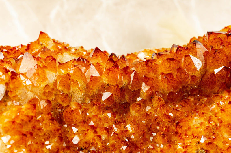 Rare Large Orange Citrine Cluster with Rosette Flowers (Stalactite) on Stand - 15 Kg - 34 lb - E2D Crystals & Minerals