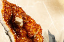 Orange Citrine Geode Cluster with Calcite and Crystal Druzy