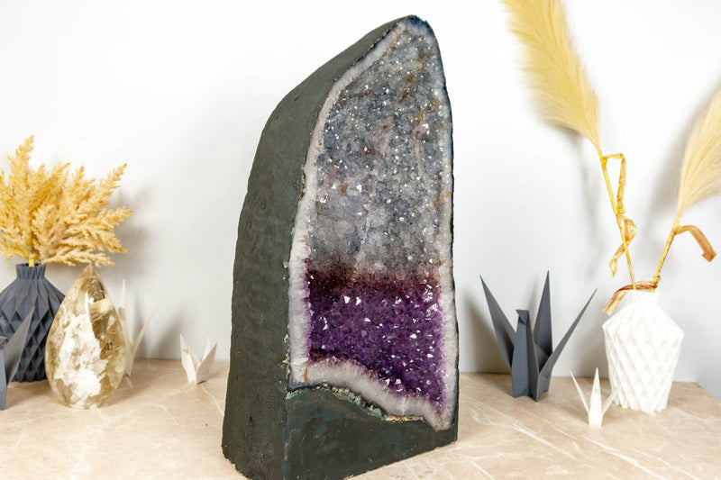 Amethyst Cathedral Geode Tri-color Formation