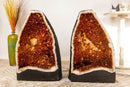 Pair of Book-Matching Citrine Geodes with sparkly Orange Citrine and Calcite, Citrine Cathedrals 24 In, 116 Kg - 255 lb - E2D Crystals & Minerals