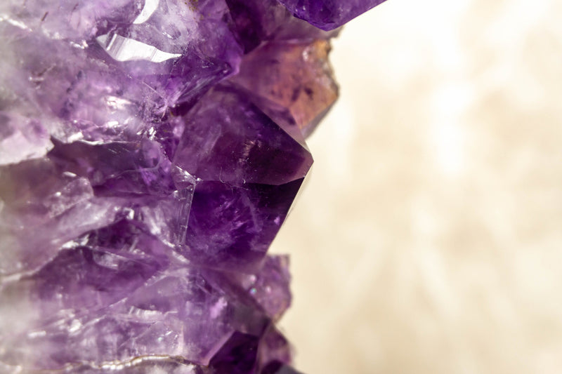 X Large Amethyst Heart with Deep Purple Druzy on Stand