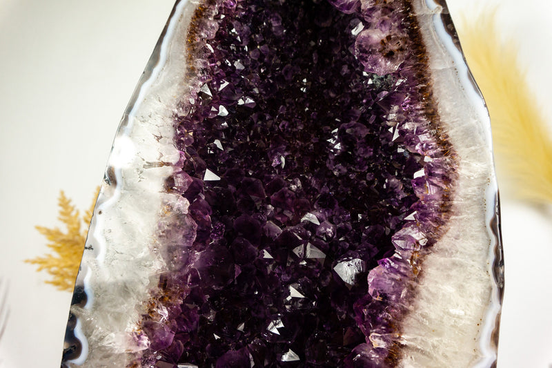 Amethyst Cathedral Geode with Dark Saturated Purple Amethyst