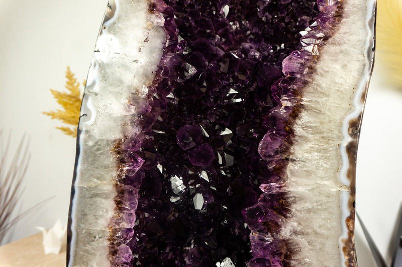 Amethyst Cathedral Geode with Dark Saturated Purple Amethyst