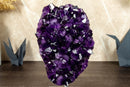 Natural Deep Purple Amethyst Cluster with Large Grape Jelly Amethyst Druzy on Stand, 5.8 Kg - 12.8 lb