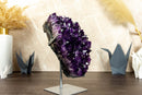 Natural Deep Purple Amethyst Cluster with Large Grape Jelly Amethyst Druzy on Stand, 5.8 Kg - 12.8 lb