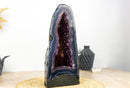 Seltene tiefviolette Amethyst-Geode mit Spitzenachat