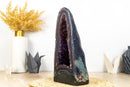 Seltene tiefviolette Amethyst-Geode mit Spitzenachat