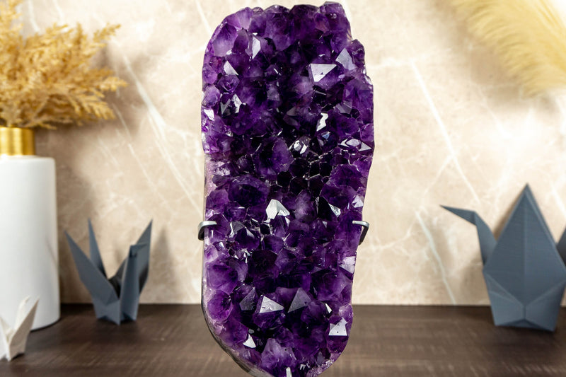 Grape Jelly Purple Amethyst Cluster on Stand