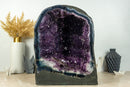 Paar Amethyst-Geoden mit tiefviolettem Galaxy Druzy-Amethyst
