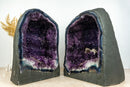 Paar Amethyst-Geoden mit tiefviolettem Galaxy Druzy-Amethyst