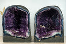 Paar Amethyst-Geoden mit tiefviolettem Galaxy Druzy-Amethyst