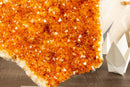 Large Orange Citrine Crystal Cluster on Stand with Citrine Flower Rosette, Natural, Raw 4.8 Kg - 10.6 lb - E2D Crystals & Minerals