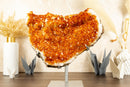 Rare Large Orange Citrine Cluster with Rosette Flowers (Stalactite) on Stand - 15 Kg - 34 lb - E2D Crystals & Minerals