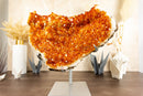 Rare Large Orange Citrine Cluster with Rosette Flowers (Stalactite) on Stand - 15 Kg - 34 lb - E2D Crystals & Minerals