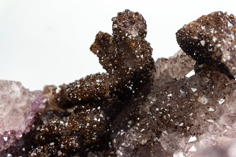 Rare Natural Amethyst Stalactite with Golden Goethite, Galaxy Druzy Amethyst