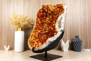 X-Large Natural Citrine Geode Cluster, with Deep Golden Orange Citrine