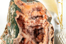 AAA Pink Amethyst Geode with Green Jasper
