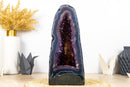 Seltene tiefviolette Amethyst-Geode mit Spitzenachat
