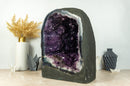Large Amethyst Cave with Deep Purple Galaxy Druzy and Blue Banded Agate