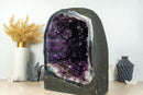 Large Amethyst Cave with Deep Purple Galaxy Druzy and Blue Banded Agate