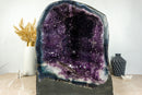 Large Amethyst Cave with Deep Purple Galaxy Druzy and Blue Banded Agate