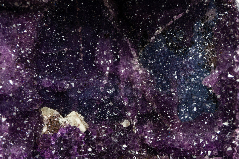 Large Amethyst Cave Geode with Galaxy Druzy and Banded Agate