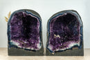 Paar Amethyst-Geoden mit tiefviolettem Galaxy Druzy-Amethyst