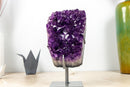 Natural Grape Jelly Amethyst Cluster on Stand, AAA Deep Purple Amethyst
