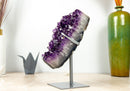 Natural Grape Jelly Amethyst Cluster on Stand, AAA Deep Purple Amethyst