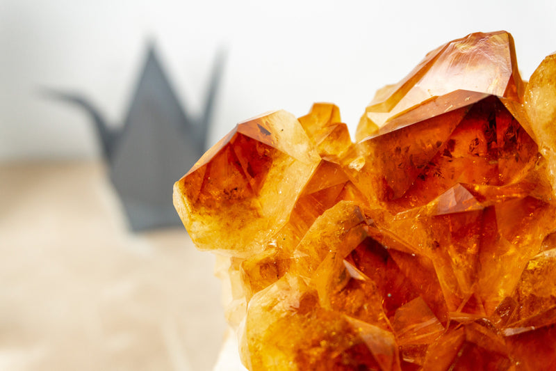 AAA Citrine Cluster, Super Extra Citrine Quartz with Deep Orange Druzy, 9 Kg - 20 lb