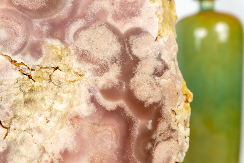 Rare Red & Pink Amethyst Geode Slab with Rose Amethyst Druzy